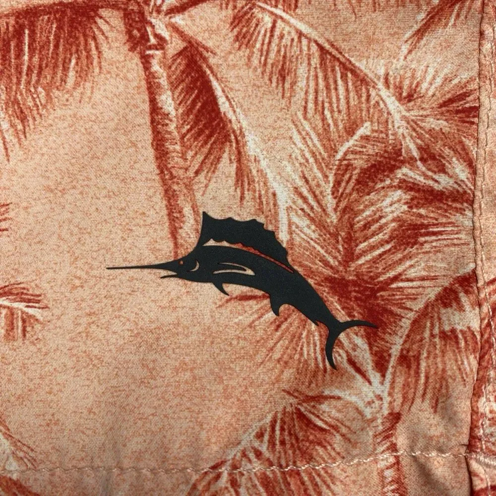 Tommy Bahama Swim Shorts‎ Mens Large  Palm Tree Lined Swimmer Beach Surfer